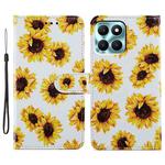 For Honor X6A Painted Pattern Horizontal Flip Leather Phone Case(Sunflower)