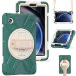 For Samsung Galaxy Tab A9+ Rotary Handle Grab TPU + PC Tablet Case(Emerald-green)