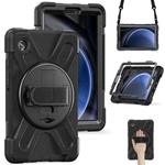 For Samsung Galaxy Tab A9+ Rotary Handle Grab TPU + PC Tablet Case(Black)