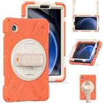 For Samsung Galaxy Tab A9+ Rotary Handle Grab TPU + PC Tablet Case(Coral Orange)