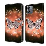For Motorola Moto G14 Crystal 3D Shockproof Protective Leather Phone Case(Crystal Butterfly)