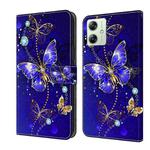 For Motorola Moto G54 Crystal 3D Shockproof Protective Leather Phone Case(Diamond Butterfly)