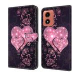 For Motorola Moto G Play 2024 Crystal 3D Shockproof Protective Leather Phone Case(Lace Love)