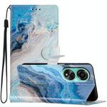 For OPPO A38 4G Colored Drawing Leather Phone Case(Blue Marble)