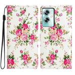 For OPPO A79 5G / A2 5G Colored Drawing Leather Phone Case(Peonies)