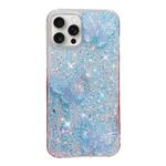 For iPhone 15 Pro Max Starry Sequin Crystal Butterflies Epoxy TPU Phone Case(Blue)