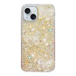 For iPhone 14 Starry Sequin Crystal Butterflies Epoxy TPU Phone Case(Yellow)