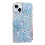 For iPhone 13 Starry Sequin Crystal Butterflies Epoxy TPU Phone Case(Blue)