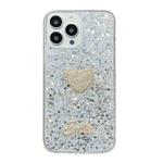 For iPhone 11 Pro Max Starry Sequin Diamond Heart Epoxy TPU Phone Case(Silver)