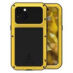 For iPhone 15 LOVE MEI Metal Shockproof Life Waterproof Dustproof Phone Case(Yellow)