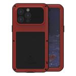 For iPhone 15 Pro Max LOVE MEI Metal Shockproof Life Waterproof Dustproof Phone Case(Red)