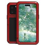 For iPhone 16 Pro Max LOVE MEI Metal Shockproof Life Waterproof Dustproof Phone Case(Red)