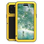 For iPhone 16 Pro Max LOVE MEI Metal Shockproof Life Waterproof Dustproof Phone Case(Yellow)