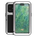 For iPhone 16 LOVE MEI Metal Shockproof Life Waterproof Dustproof Phone Case(Silver)