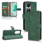 For Oukitel C38 Skin Feel Magnetic Flip Leather Phone Case(Green)