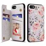 For iPhone SE 2022 / SE 2020 Printed Double Buckle RFID Anti-theft Phone Case(Pastoral Rose)
