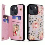 For iPhone 13 Printed Double Buckle RFID Anti-theft Phone Case(Pastoral Rose)