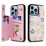 For iPhone 13 Pro Max Printed Double Buckle RFID Anti-theft Phone Case(Blossoming Flowers)