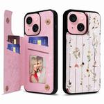 For iPhone 15 Printed Double Buckle RFID Anti-theft Phone Case(Dried Flower World)