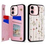 For iPhone 16 Printed Double Buckle RFID Anti-theft Phone Case(Dried Flower World)