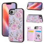 For iPhone 16e Printed Double Buckle RFID Anti-theft Phone Case(Pastoral Rose)