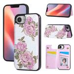 For iPhone 16e Printed Double Buckle RFID Anti-theft Phone Case(Rose)