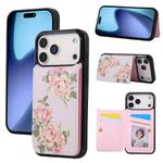 For iPhone 17 Pro Max Printed Double Buckle RFID Anti-theft Phone Case(Rose)