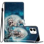 For Samsung Galaxy A05 Colored Drawing Leather Phone Case(Twin Wolves)