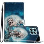For Honor X6A Colored Drawing Leather Phone Case(Twin Wolves)