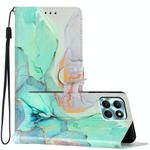 For Honor X6A Colored Drawing Leather Phone Case(Green Marble)
