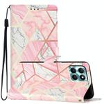 For Honor X6A Colored Drawing Leather Phone Case(Pink Marble)