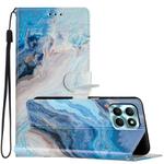 For Honor X6A Colored Drawing Leather Phone Case(Blue Marble)