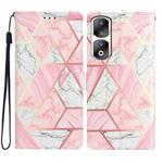 For Honor 90 Pro Colored Drawing Leather Phone Case(Pink Marble)