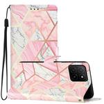 For Honor X5b 4G Colored Drawing Leather Phone Case(Pink Marble)