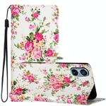 For Sony Xperia 5 V Colored Drawing Leather Phone Case(Peonies)