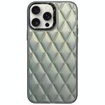 For iPhone 15 Pro 3D Rhombus Electroplating TPU Hybrid PC Phone Case(Grey)