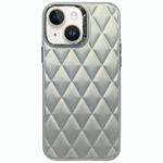 For iPhone 15 3D Rhombus Electroplating TPU Hybrid PC Phone Case(Silver)