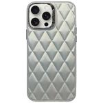 For iPhone 14 Pro 3D Rhombus Electroplating TPU Hybrid PC Phone Case(Silver)