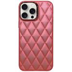 For iPhone 13 Pro Max 3D Rhombus Electroplating TPU Hybrid PC Phone Case(Rose Red)