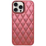 For iPhone 13 Pro 3D Rhombus Electroplating TPU Hybrid PC Phone Case(Rose Red)
