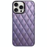 For iPhone 12 Pro Max 3D Rhombus Electroplating TPU Hybrid PC Phone Case(Purple)