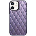 For iPhone 11 3D Rhombus Electroplating TPU Hybrid PC Phone Case(Purple)