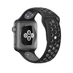 For Apple Watch Series 7 41mm / 6 & SE & 5 & 4 40mm / 3 & 2 & 1 38mm Sport Silicone Watch Band Standard Edition(Black Grey)