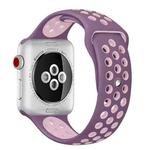 For Apple Watch Series 7 41mm / 6 & SE & 5 & 4 40mm / 3 & 2 & 1 38mm Sport Silicone Watch Band Standard Edition(Purple Pink)
