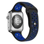 For Apple Watch Ultra 49mm / Series 8&7 45mm / SE 2&6&SE&5&4 44mm / 3&2&1 42mm Sport Silicone Watch Band Standard Edition(Black Blue)