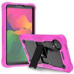 For Xiaomi Redmi Pad SE 8.7 Shockproof Silicone Hybrid PC Tablet Case with Holder(Black + Rose Red)
