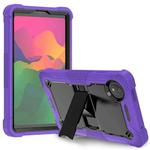 For Xiaomi Redmi Pad SE 8.7 Shockproof Silicone Hybrid PC Tablet Case with Holder(Black + Purple)