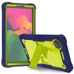 For Xiaomi Redmi Pad SE 8.7 Shockproof Silicone Hybrid PC Tablet Case with Holder(Yellow Green + Navy Blue)