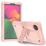 For Xiaomi Redmi Pad SE 8.7 Shockproof Silicone Hybrid PC Tablet Case with Holder(Rose Gold)