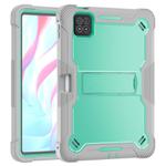 For Xiaomi Pad 7 / 7 Pro Shockproof Silicone Hybrid PC Tablet Case with Holder(Mint Green + Grey)